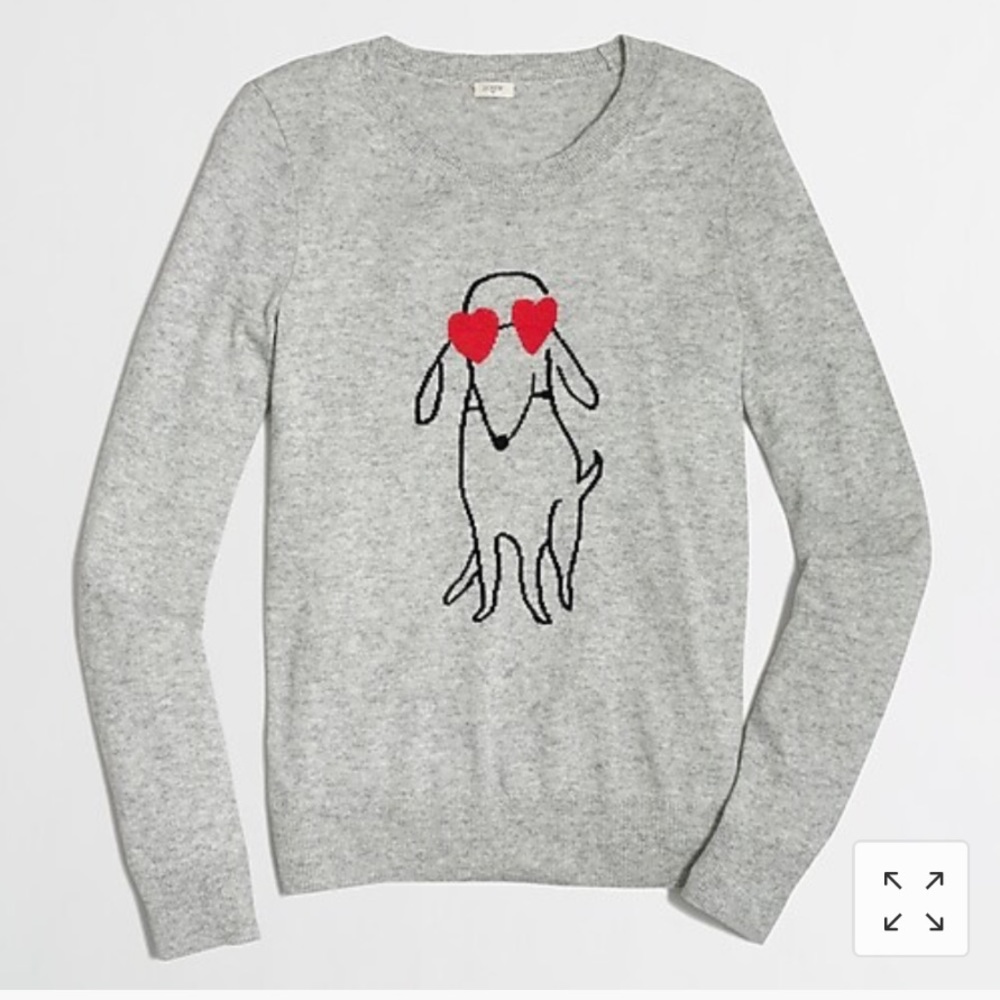 J. Crew intarsia Dog in sunglasses sweater #3431
